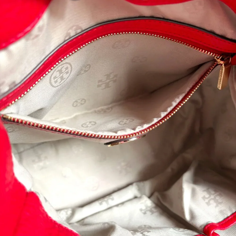 Tory Burch 4-way Amanda Classic Handle Hobo in New Carnival Red Pebbled Leather